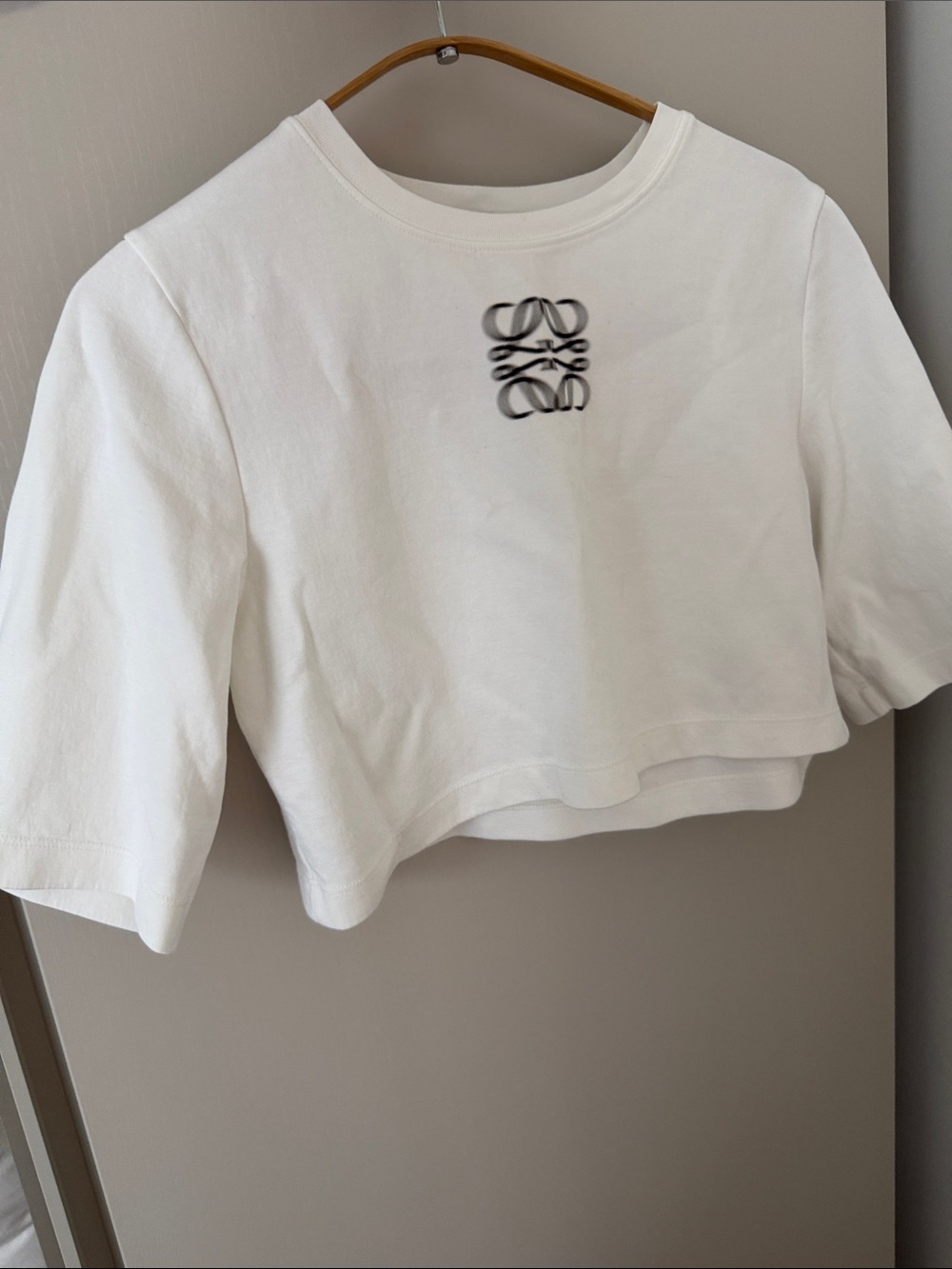 Loewe white anagram crop t shirt